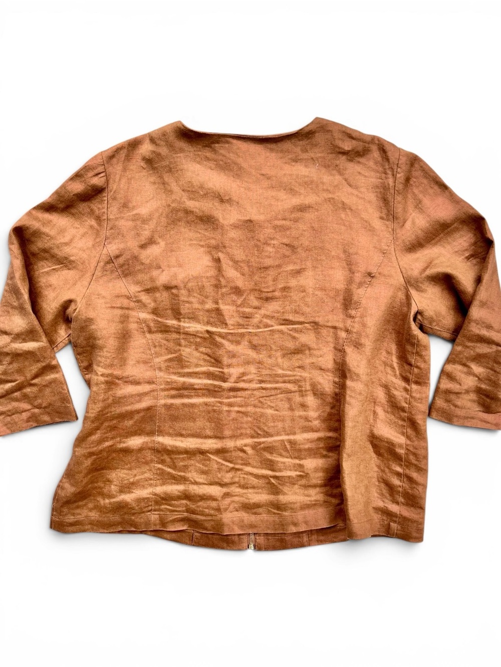 Chico's 3-Piece Outfit: Rust Linen Jacket (XL) Zebra Shirt (XL) Juliet Pants (L) - Picture 5 of 16